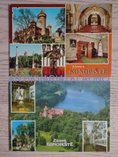 KONOPIŠTĚ, ZÁMEK, OKRES BENEŠOV, 2 KUSY
