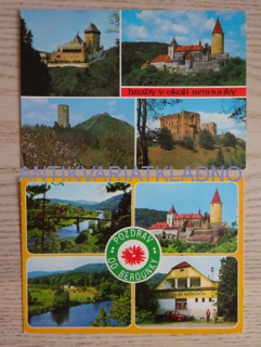 HRADY V OKOLÍ BEROUNKY, KARLŠTEJN, KŘIVOKLÁT, ŽEBRÁK, TOČNÍK, KRAKOVEC, OKRES BEROUN, 2 KUSY