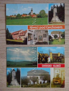 KLENČÍ POD ČERCHOVEM, CHODSKO, OKRES DOMAŽLICE, 2 KUSY