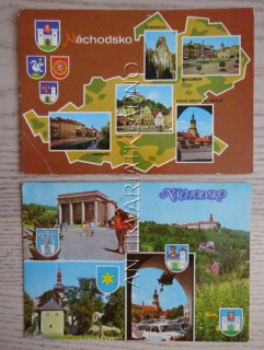 NÁCHOD, ADRŠPACH, BROUMOV, NOVÉ MĚSTO NAD METUJÍ, JAROMĚŘ, 2 KUSY