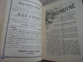DOMÁCÍ HOSPODYNĚ, REDAKCE MILOSLAVY PROCHÁZKOVÉ, 1889, **an